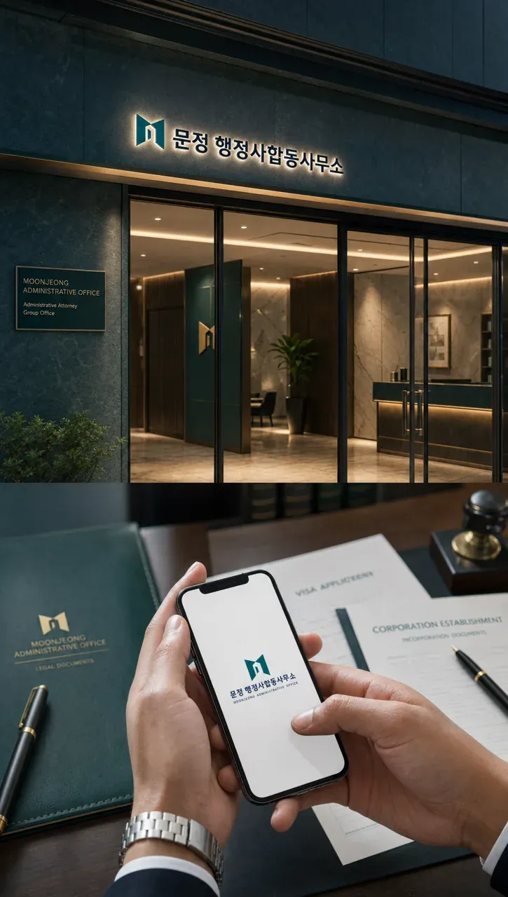 법률·세무·특허 로고 디자인 — 정로의 문 문정 행정사합동사무소 법률사무소 로고