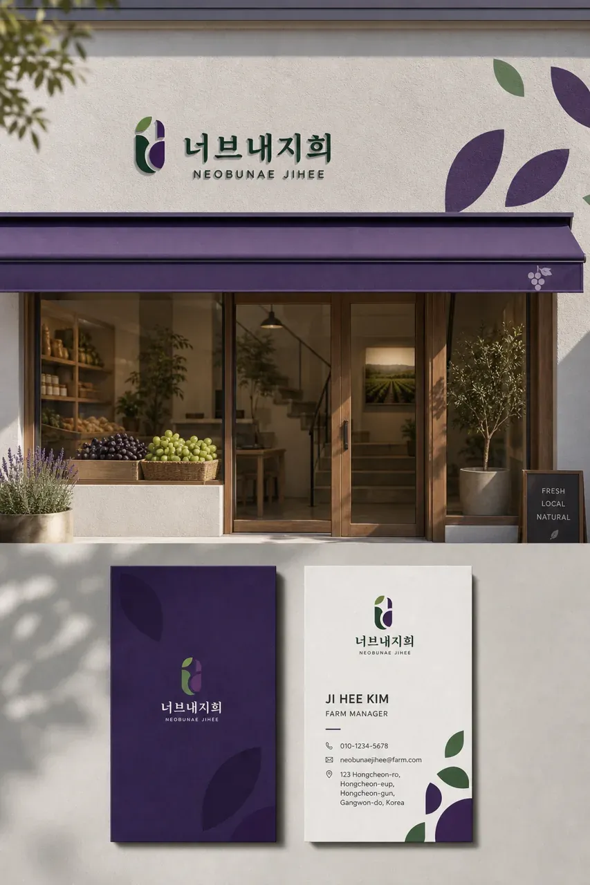 농식품·축산 로고 디자인 — 포도 알에서 비롯한 기하학적 신뢰 농식품 브랜드 로고