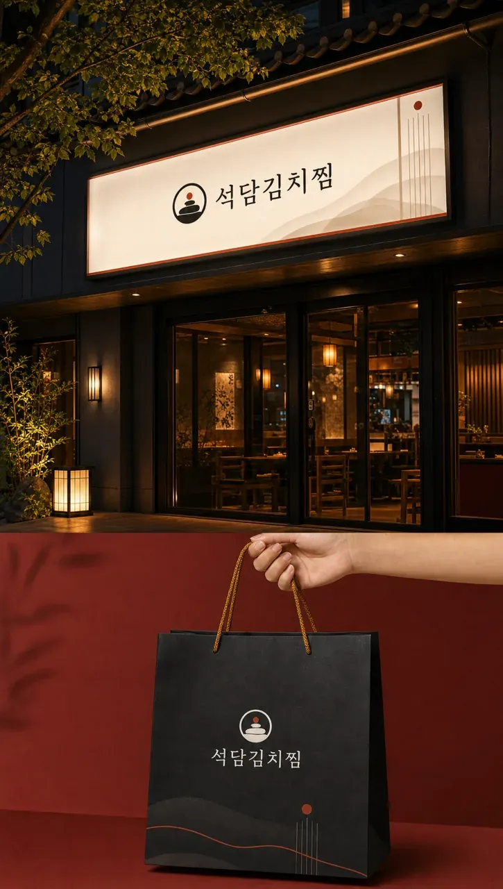 음식점·외식 로고 디자인 — 따뜻하고 친근한 조합형 음식점 로고