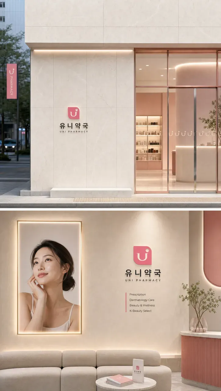 약국·제약 로고 디자인 — 모던하고 세련된 조합형 약국 로고