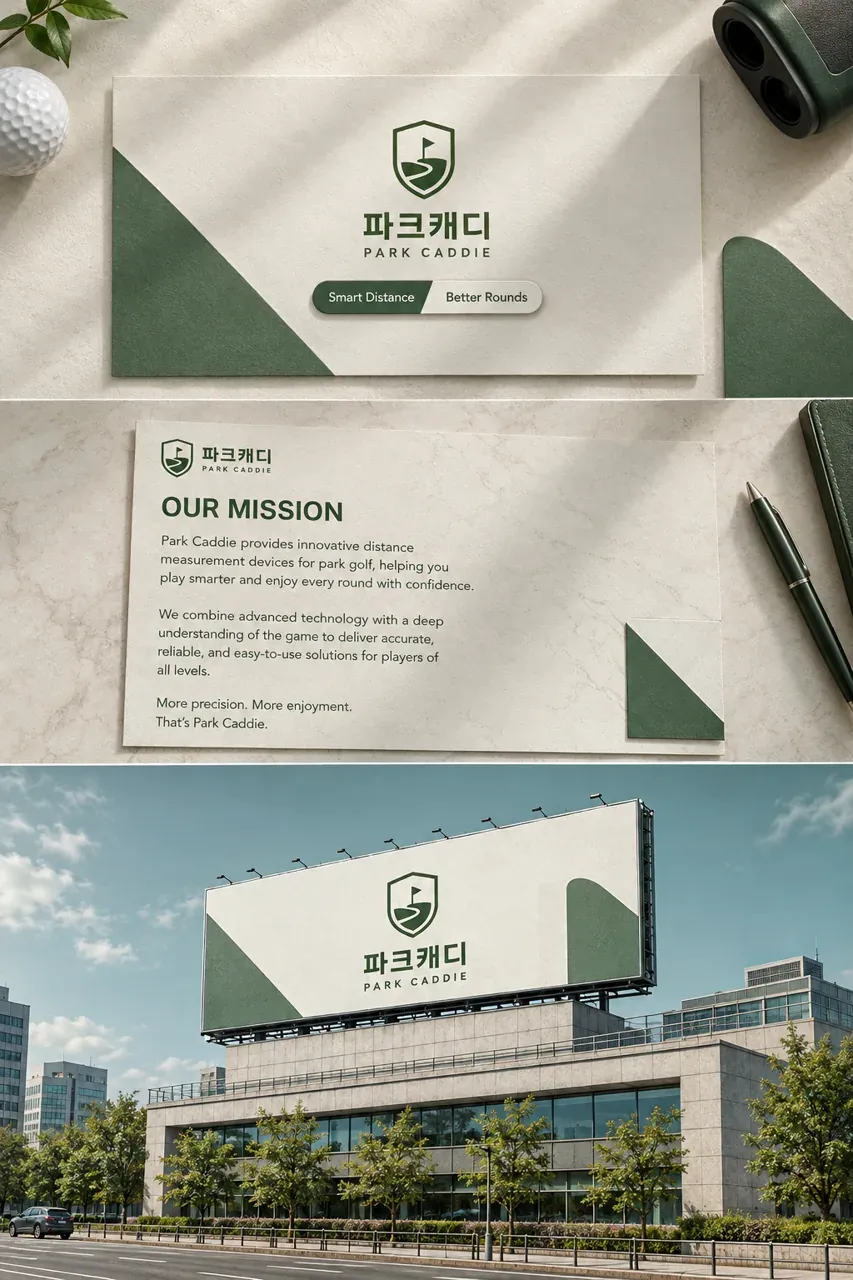 스포츠·피트니스 로고 디자인 — 거리의 정확성을 담은 기하 심볼 스포츠 브랜드 로고 인쇄·적용