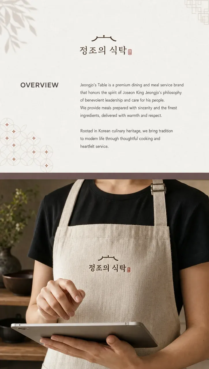 음식점·외식 로고 디자인 — 정성의 현대적 표현 음식점 로고 인쇄·적용