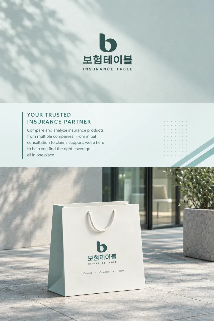 금융·부동산 로고 디자인 — 신뢰의 테이블 현대적 정결함 금융·부동산 기업 로고 인쇄·적용