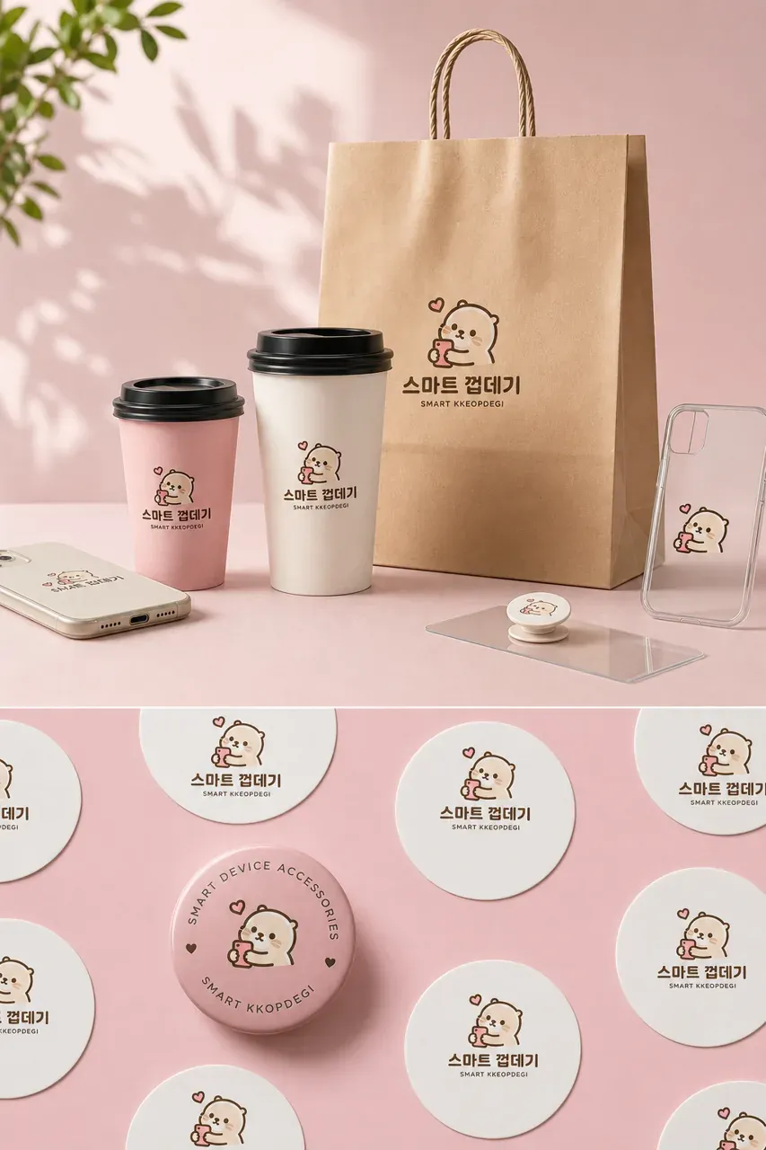 제조·유통 로고 디자인 — 기기를 감싸는 따뜻한 친구 제조·유통 기업 로고 브랜드 시스템
