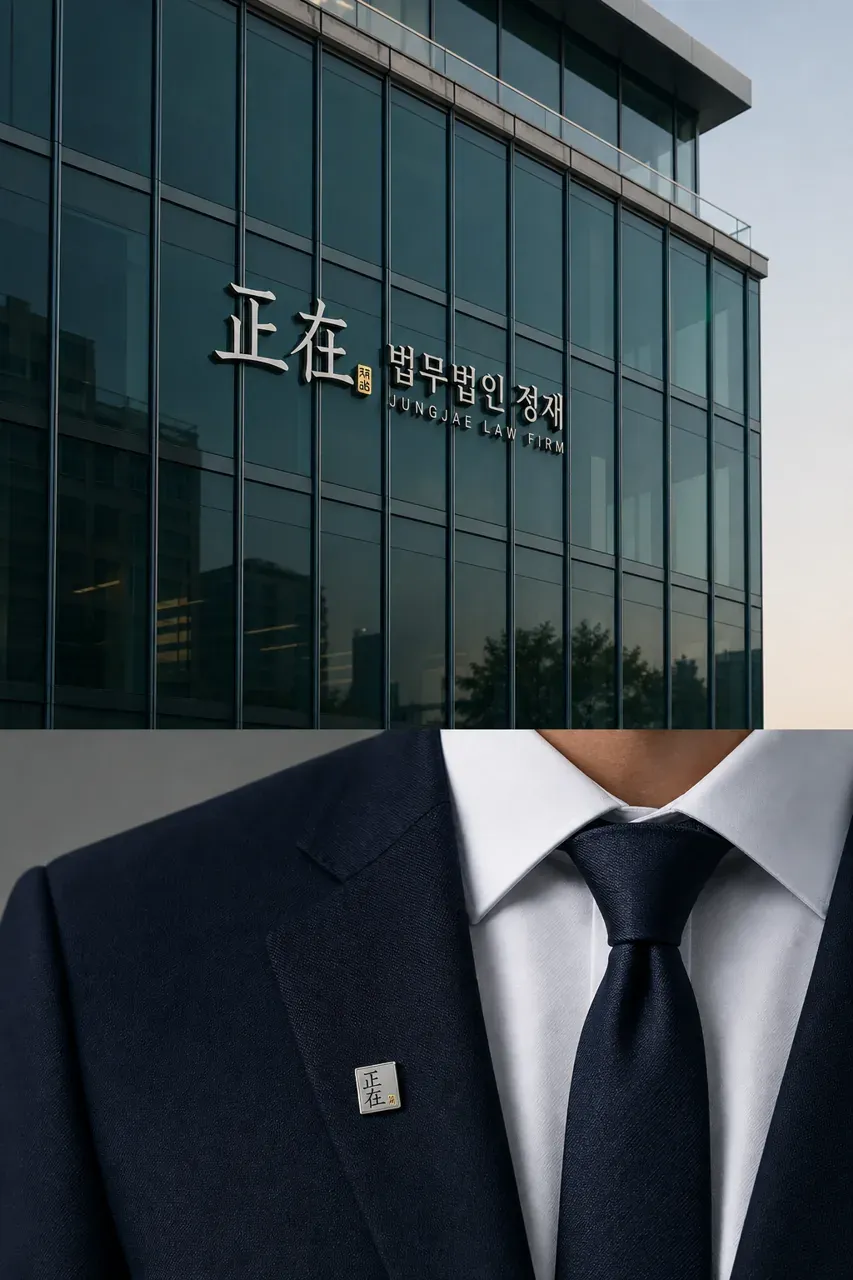 법률·세무·특허 로고 디자인 — 정직함의 기하학 법률사무소 로고 브랜드 시스템