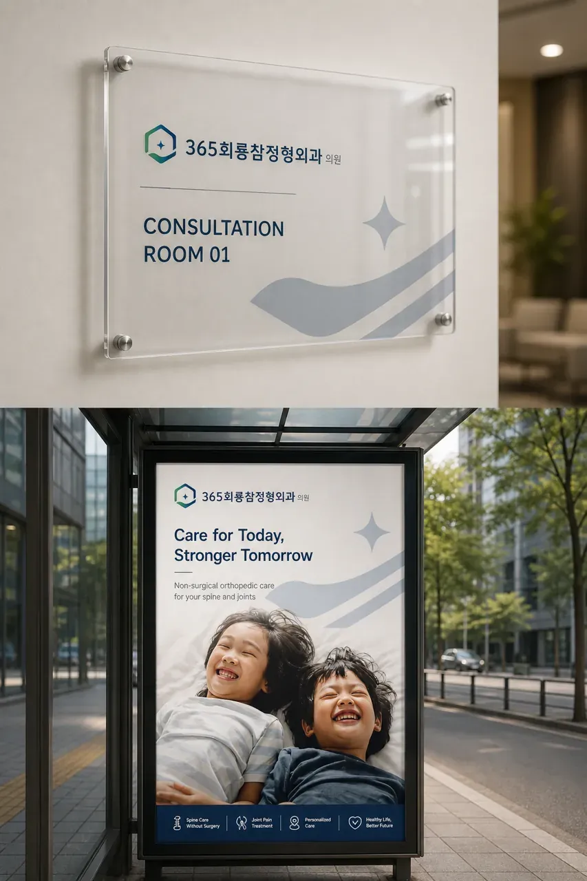 병원·의원 로고 디자인 — 신뢰감 있는 조합형 병원 로고 브랜드 시스템