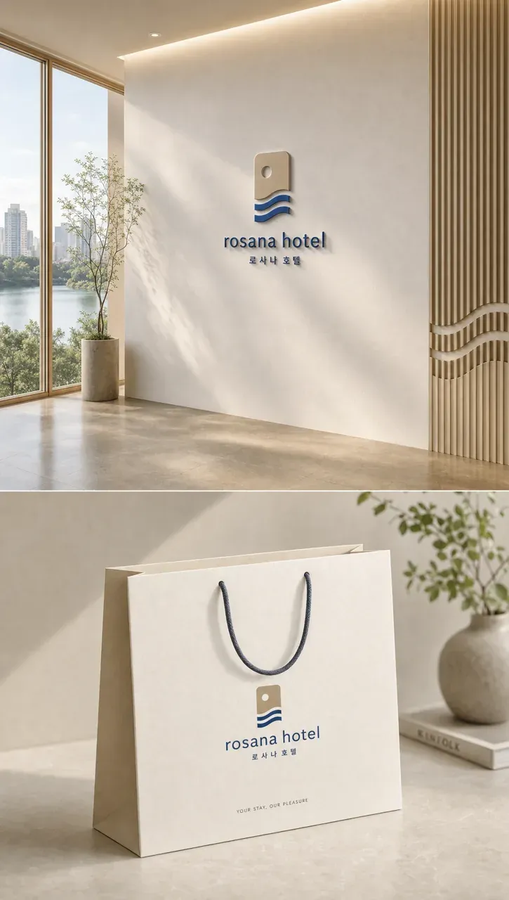 숙박·관광 로고 디자인 — 모던하고 세련된 조합형 숙박·관광 브랜드 로고 브랜드 시스템