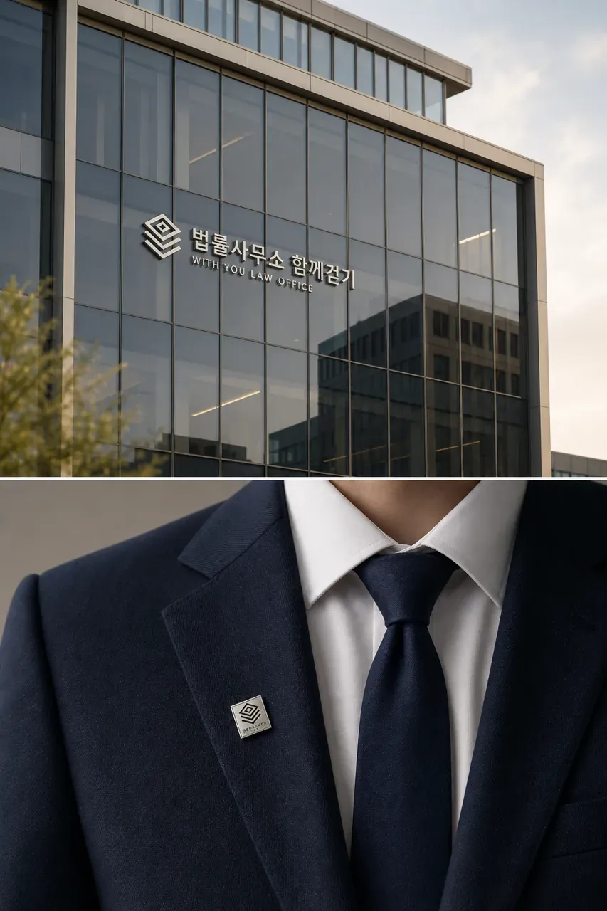 법률·세무·특허 로고 디자인 — 신뢰의 동행 법률사무소 로고 브랜드 시스템