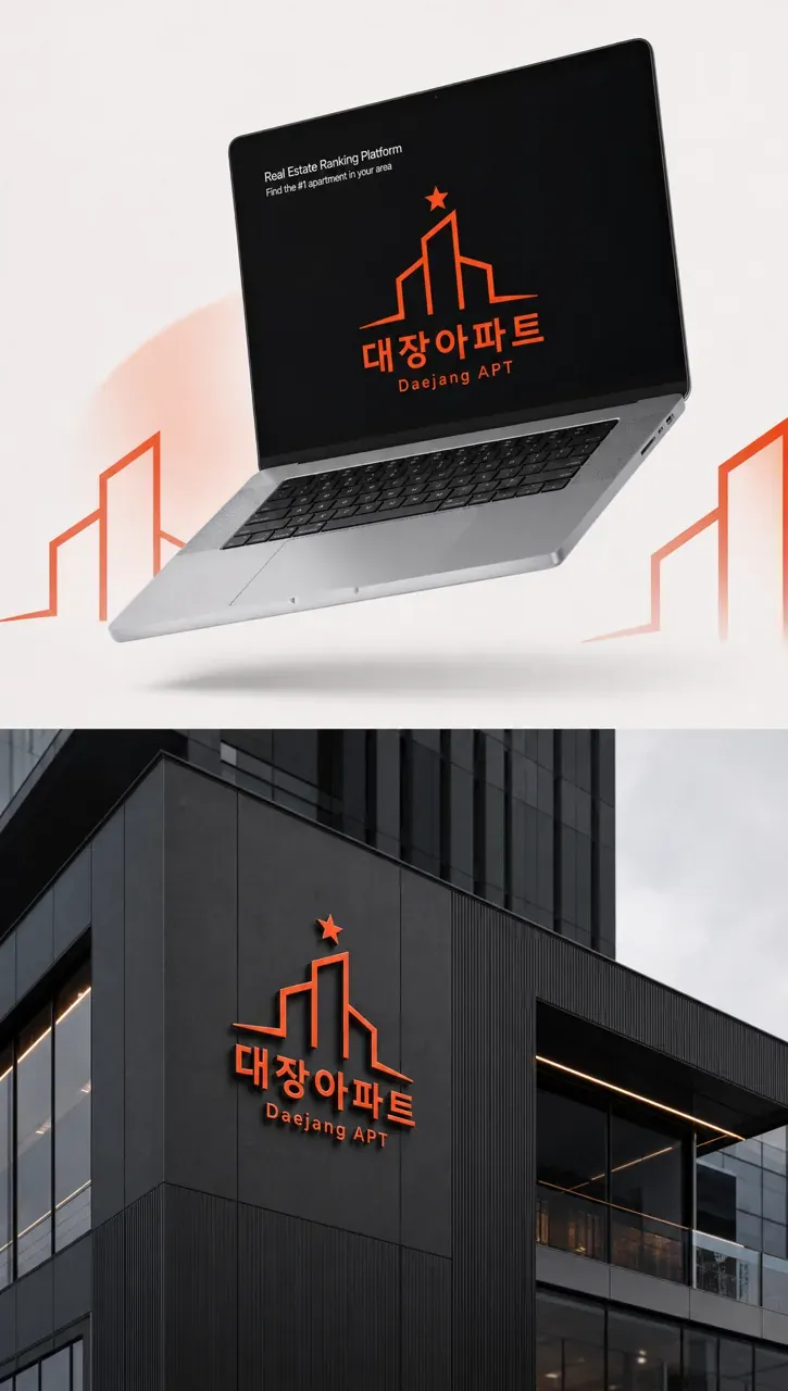 금융·부동산 로고 디자인 — 순위의 정상을 담은 미니멀 심볼 금융·부동산 기업 로고 브랜드 시스템