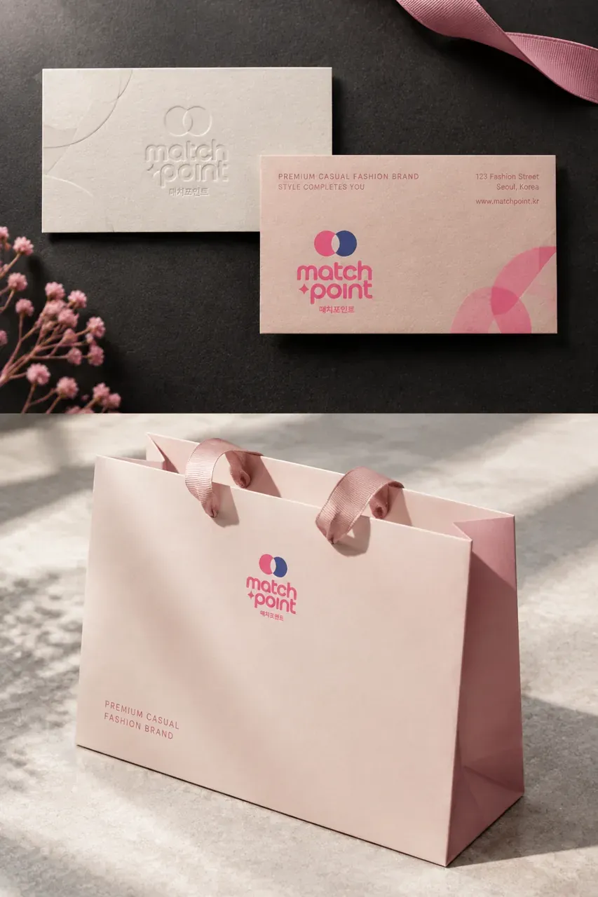 패션·의류 로고 디자인 — 모던하고 세련된 조합형 패션 브랜드 로고 브랜드 시스템