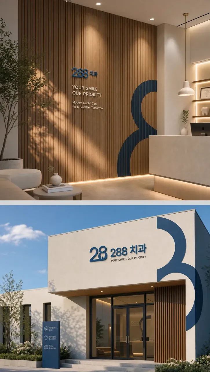 치과 로고 디자인 — 무한한 신뢰를 잇는 라인 치과 로고 브랜드 시스템