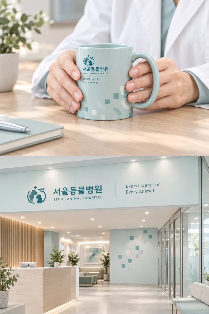 반려동물 로고 디자인 — 신뢰 있는 돌봄 반려동물 브랜드 로고 브랜드 시스템