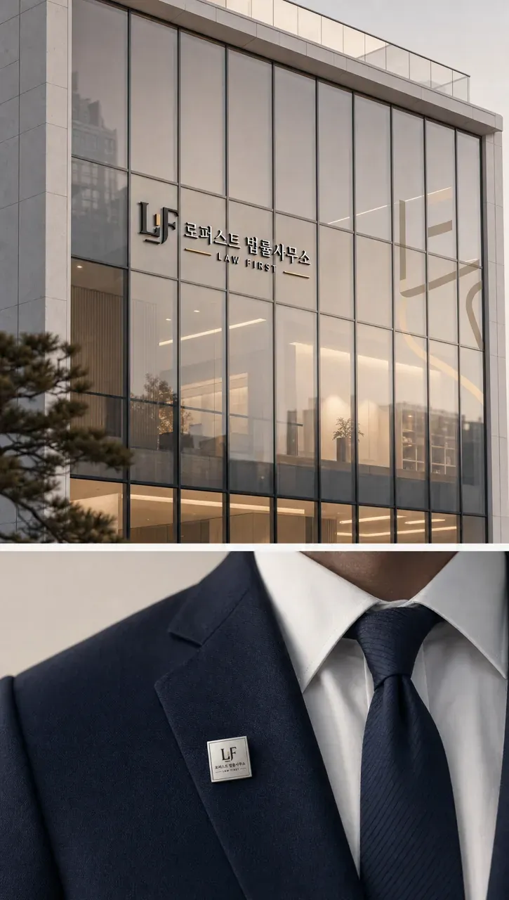 법률·세무·특허 로고 디자인 — 미니멀한 조합형 법률사무소 로고 브랜드 시스템