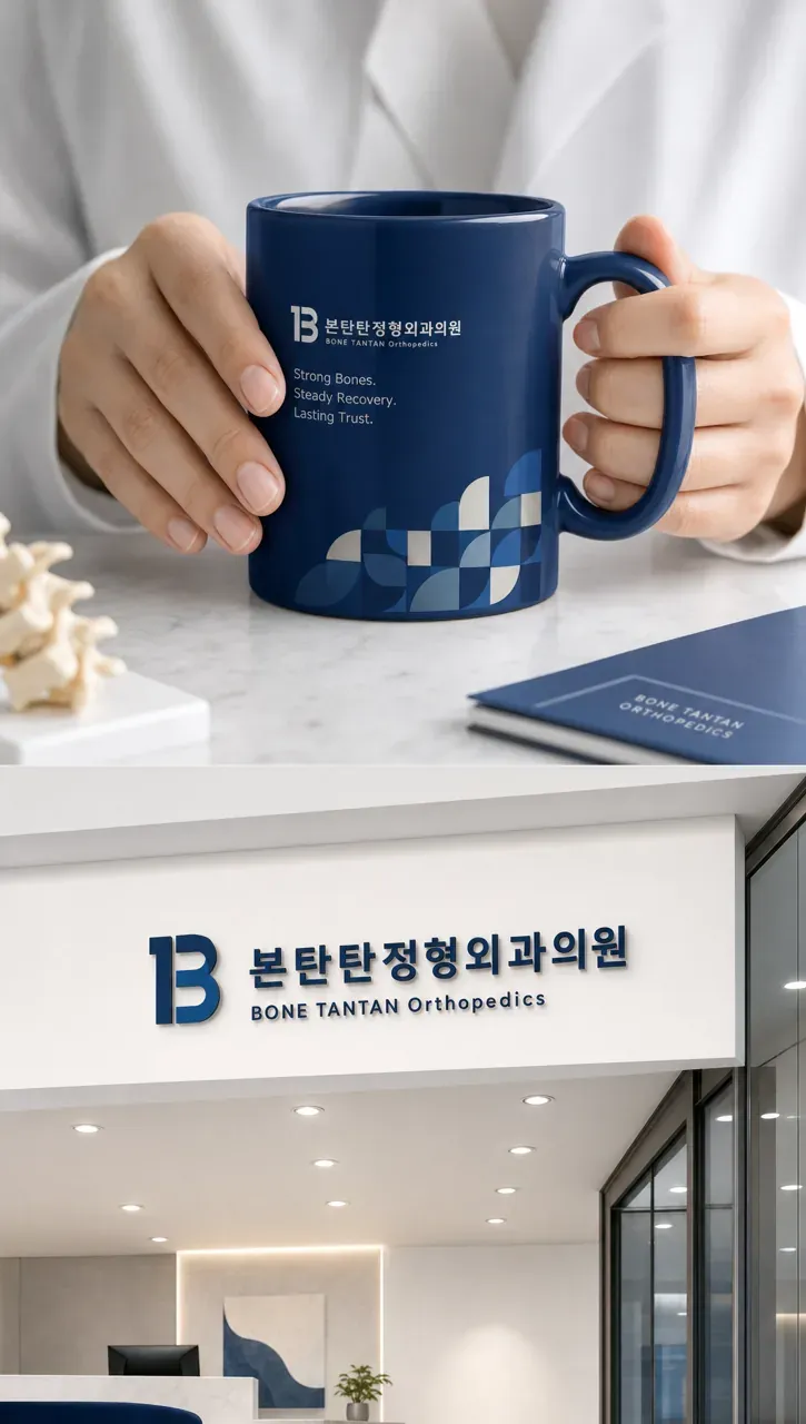 병원·의원 로고 디자인 — 본탄탄 정형외과의원 신뢰의 구조 병원 로고 브랜드 시스템