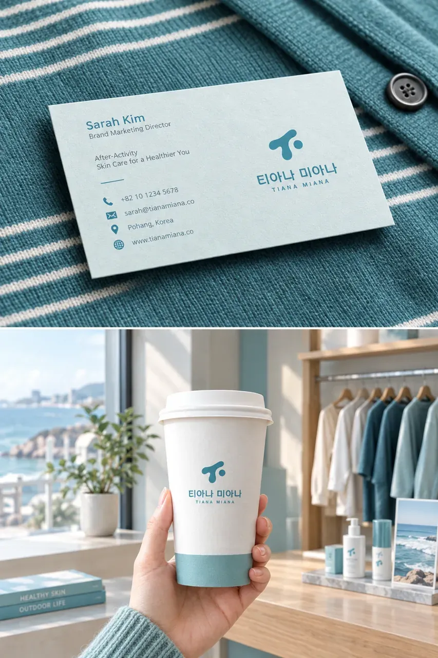 뷰티·미용 로고 디자인 — 모던하고 세련된 조합형 뷰티 브랜드 로고 브랜드 시스템