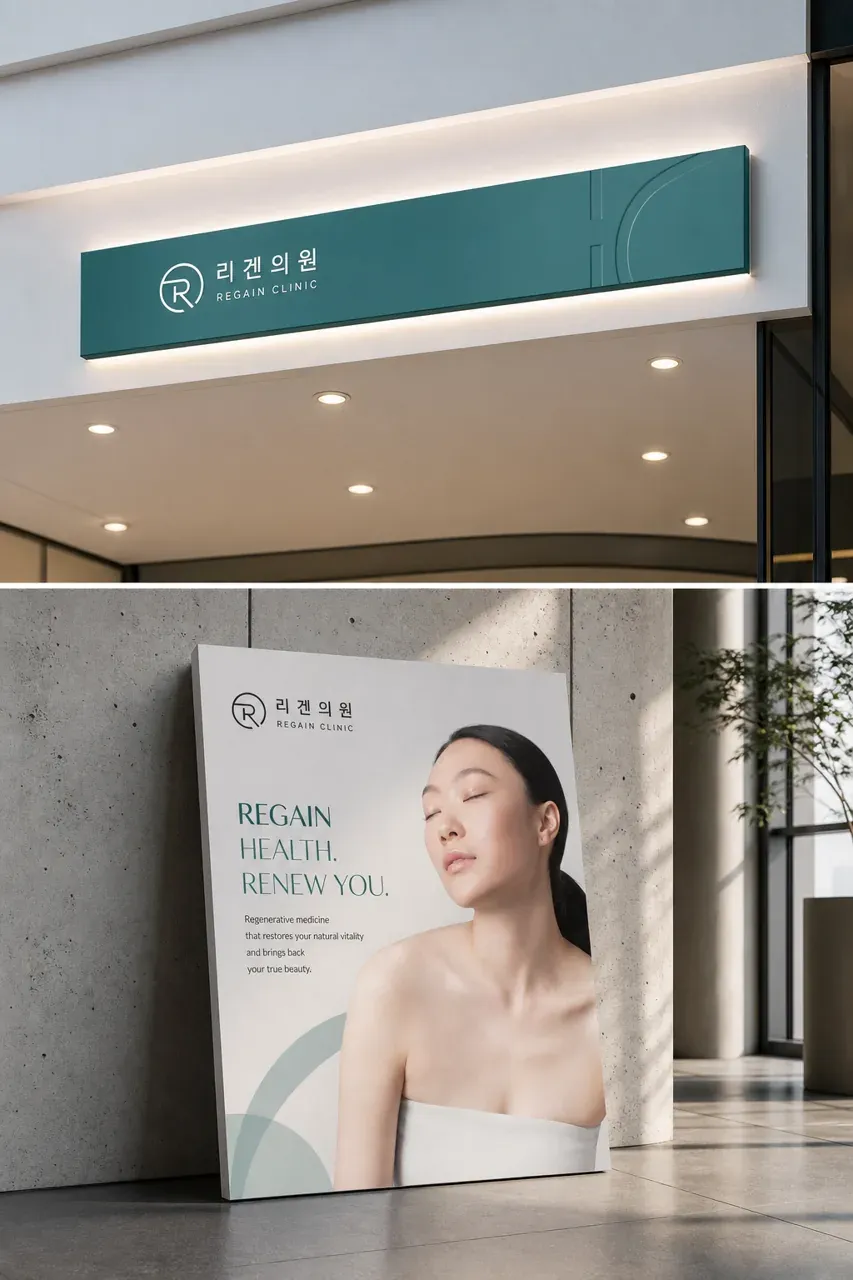 병원·의원 로고 디자인 — 순환하는 재생의 힘 병원 로고 브랜드 시스템