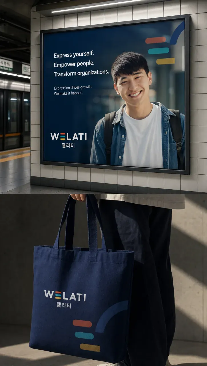 교육·학원 로고 디자인 — 미니멀한 워드마크 학원 로고 브랜드 시스템