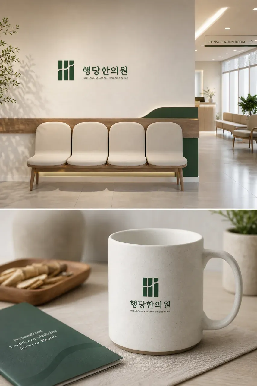 한의원·한방 로고 디자인 — 간결함이 주는 신뢰와 친근함 한의원 로고 브랜드 시스템