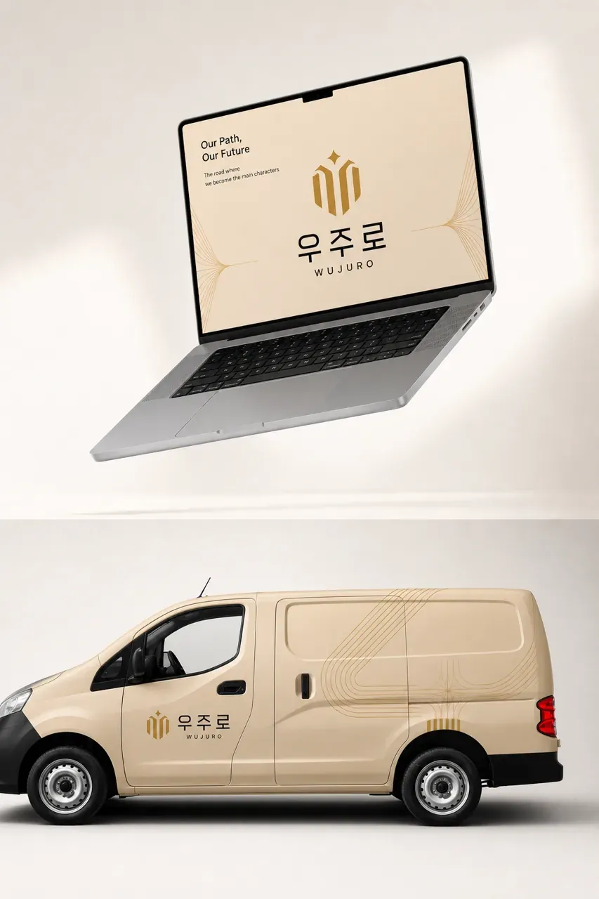 제조·유통 로고 디자인 — 주인공의 가치를 담은 모던 메탈 심볼 제조·유통 기업 로고 브랜드 시스템