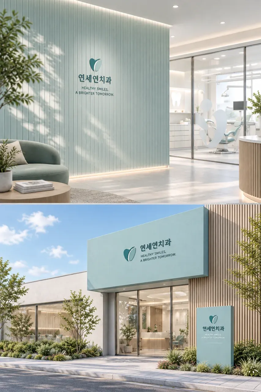치과 로고 디자인 — 시간의 층을 그은 인연 심볼 치과 로고 브랜드 시스템