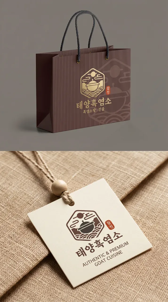 그 외 로고 디자인 — 손님이 한눈에 알아보는 정통 흑염소탕집 브랜드 로고 브랜드 시스템
