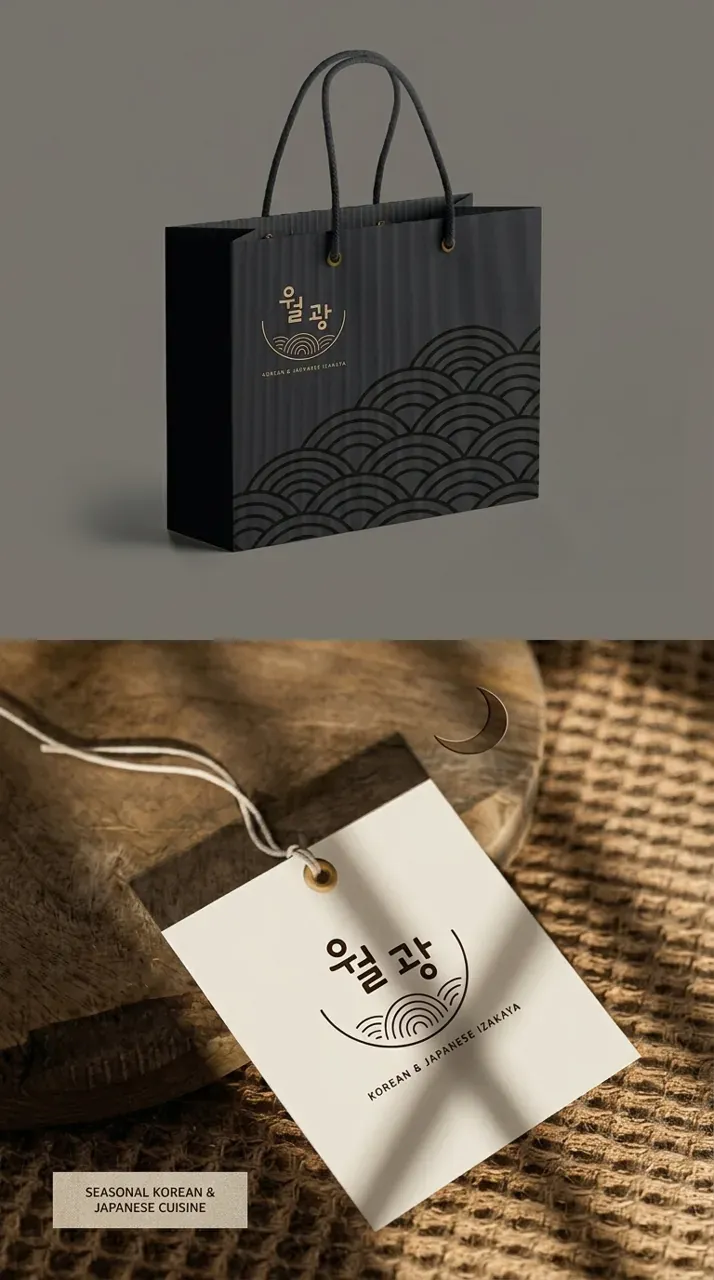 그 외 로고 디자인 — 달빛이 스며든 한일 퓨전 다이닝의 서정적 브랜드 로고 브랜드 시스템
