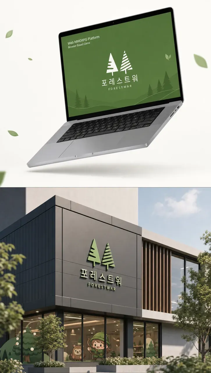 IT·테크 로고 디자인 — 미니멀한 나무로 숲의 경쟁을 각인하다 IT 서비스 로고 브랜드 시스템