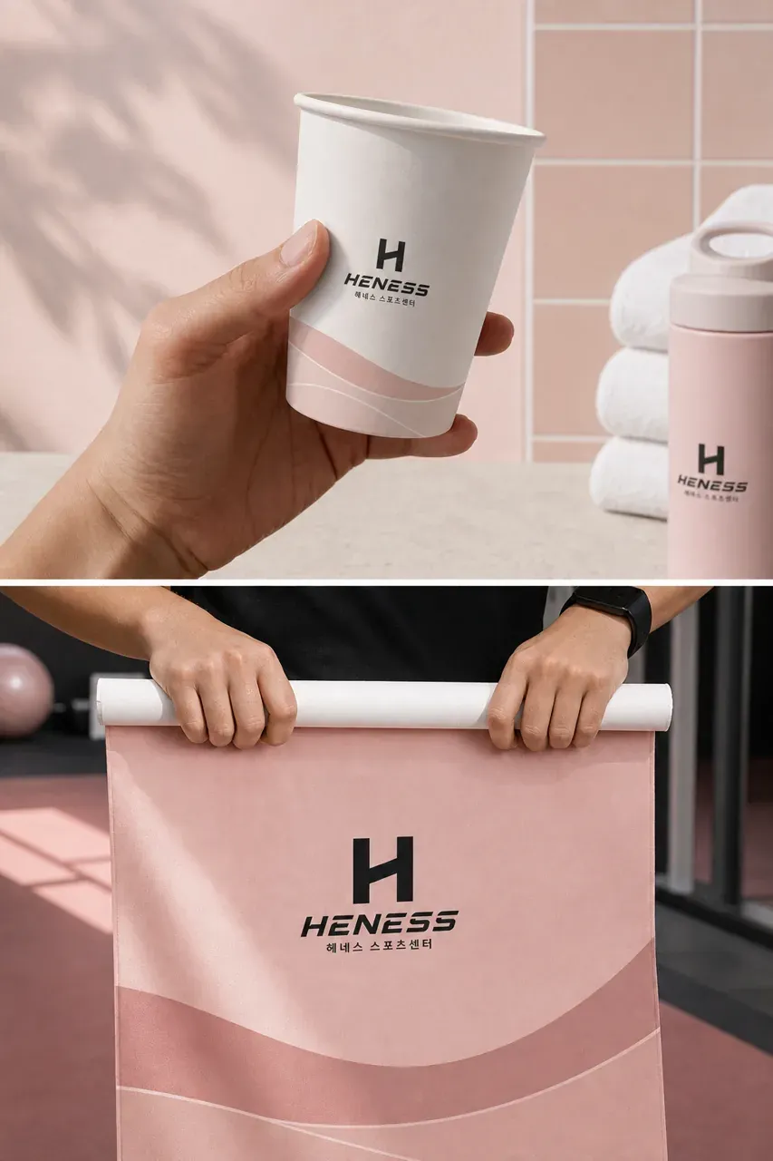 스포츠·피트니스 로고 디자인 — 흐름과 신뢰의 통합 엠블럼 스포츠 브랜드 로고 브랜드 시스템