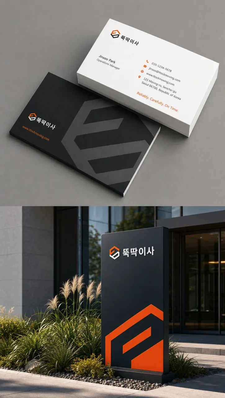 생활·서비스 로고 디자인 — 신속하고 정확한 움직임 생활 서비스 브랜드 로고 브랜드 시스템