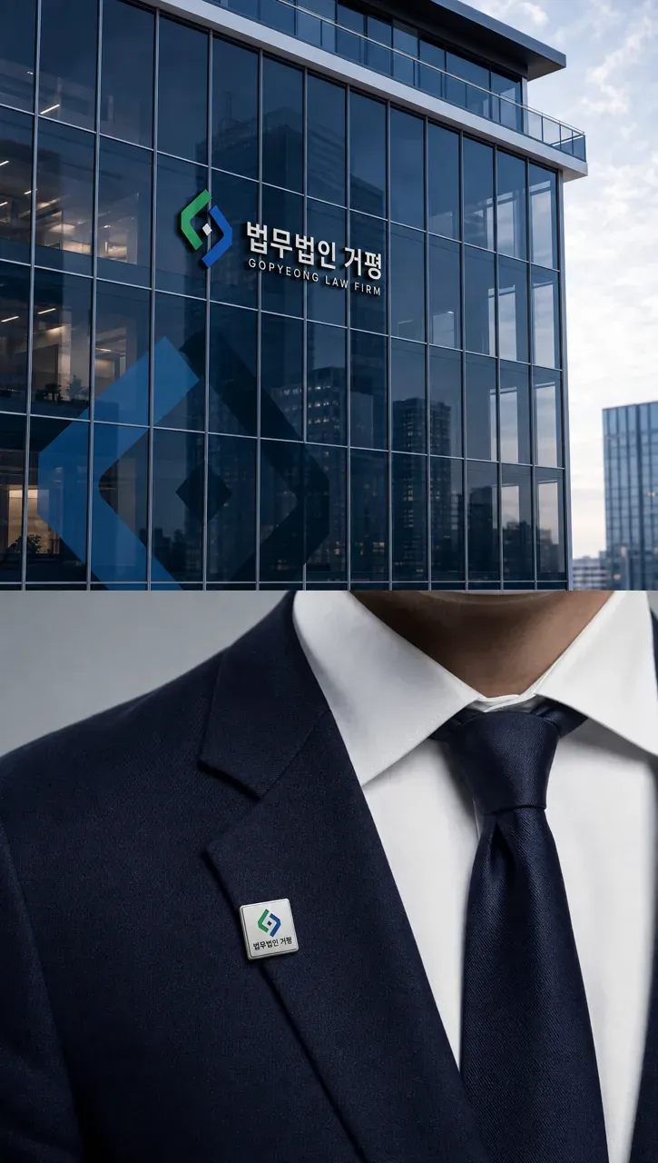 법률·세무·특허 로고 디자인 — 신뢰의 기하학적 형태 법률사무소 로고 브랜드 시스템