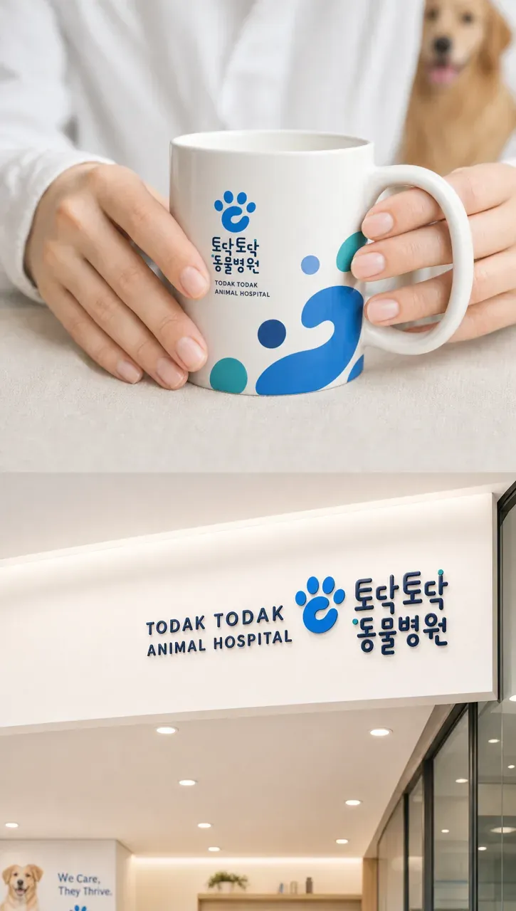 반려동물 로고 디자인 — 손길로 전하는 신뢰 반려동물 브랜드 로고 브랜드 시스템