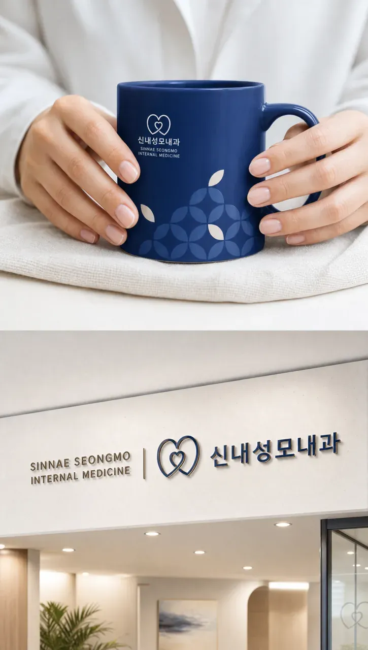 병원·의원 로고 디자인 — 신뢰의 원 따뜻한 손길 병원 로고 브랜드 시스템