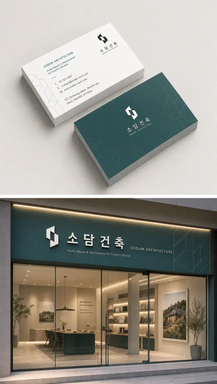 건설·인테리어 로고 디자인 — 소중한 것을 담아내다 건설·인테리어 기업 로고 브랜드 시스템