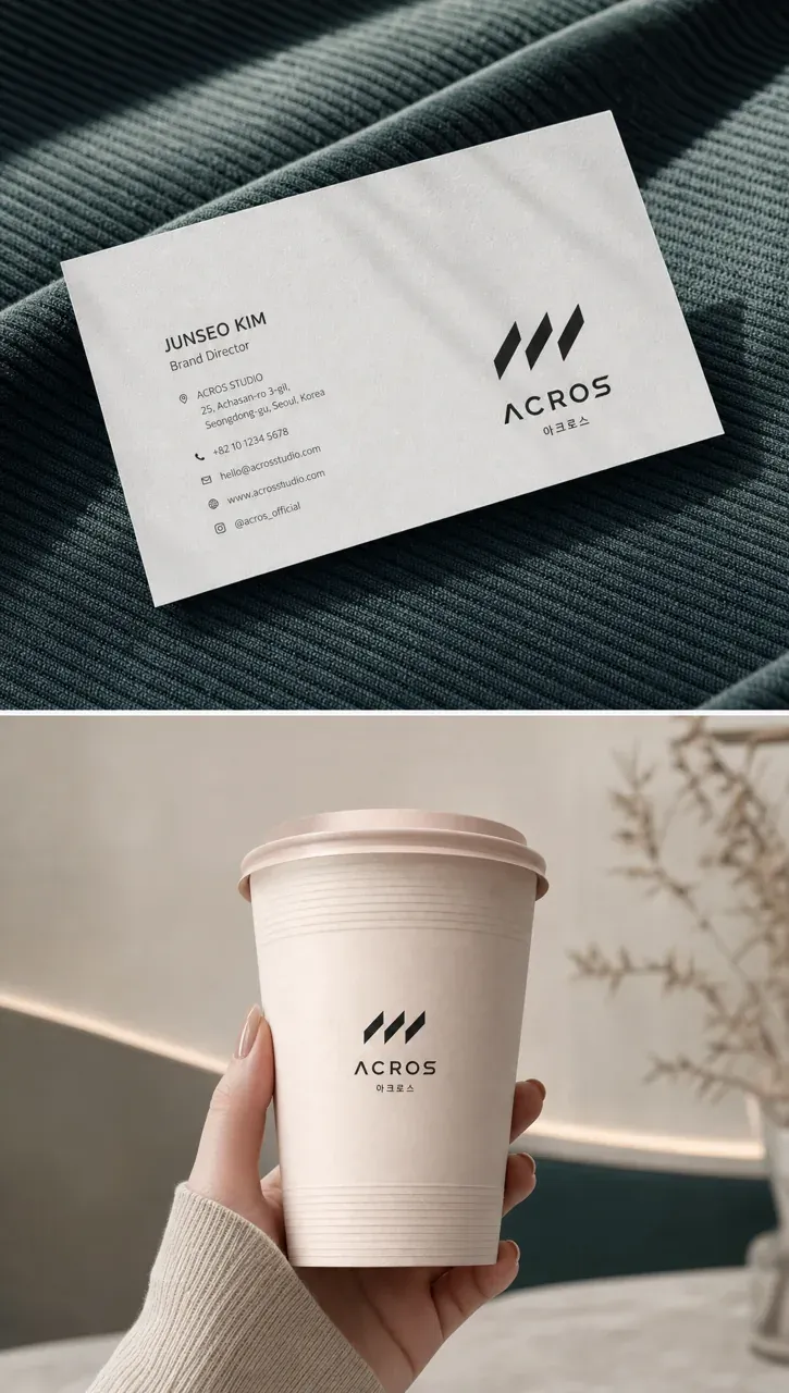 패션·의류 로고 디자인 — 모던하고 세련된 조합형 패션 브랜드 로고 브랜드 시스템