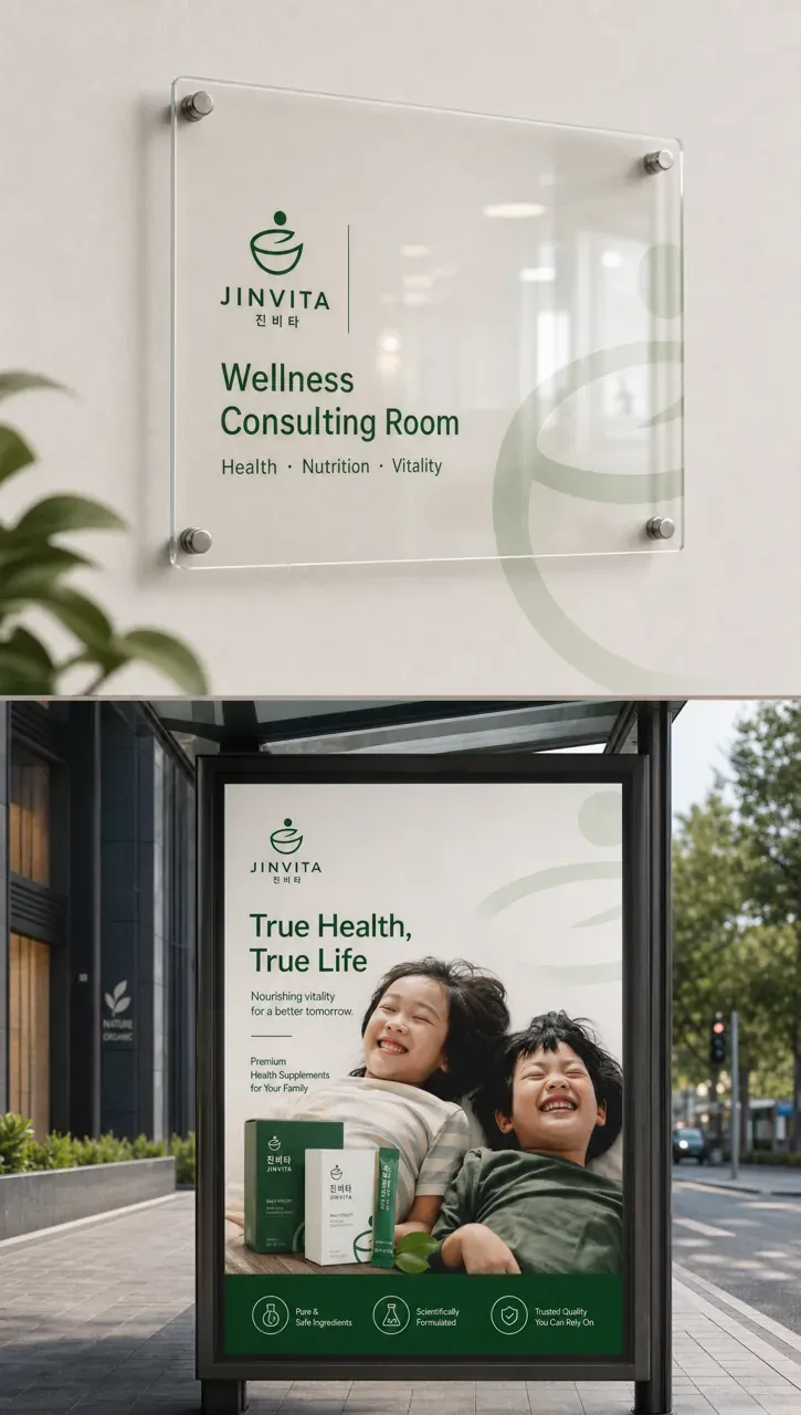 약국·제약 로고 디자인 — 진정한 생명력의 기하학 약국 로고 브랜드 시스템