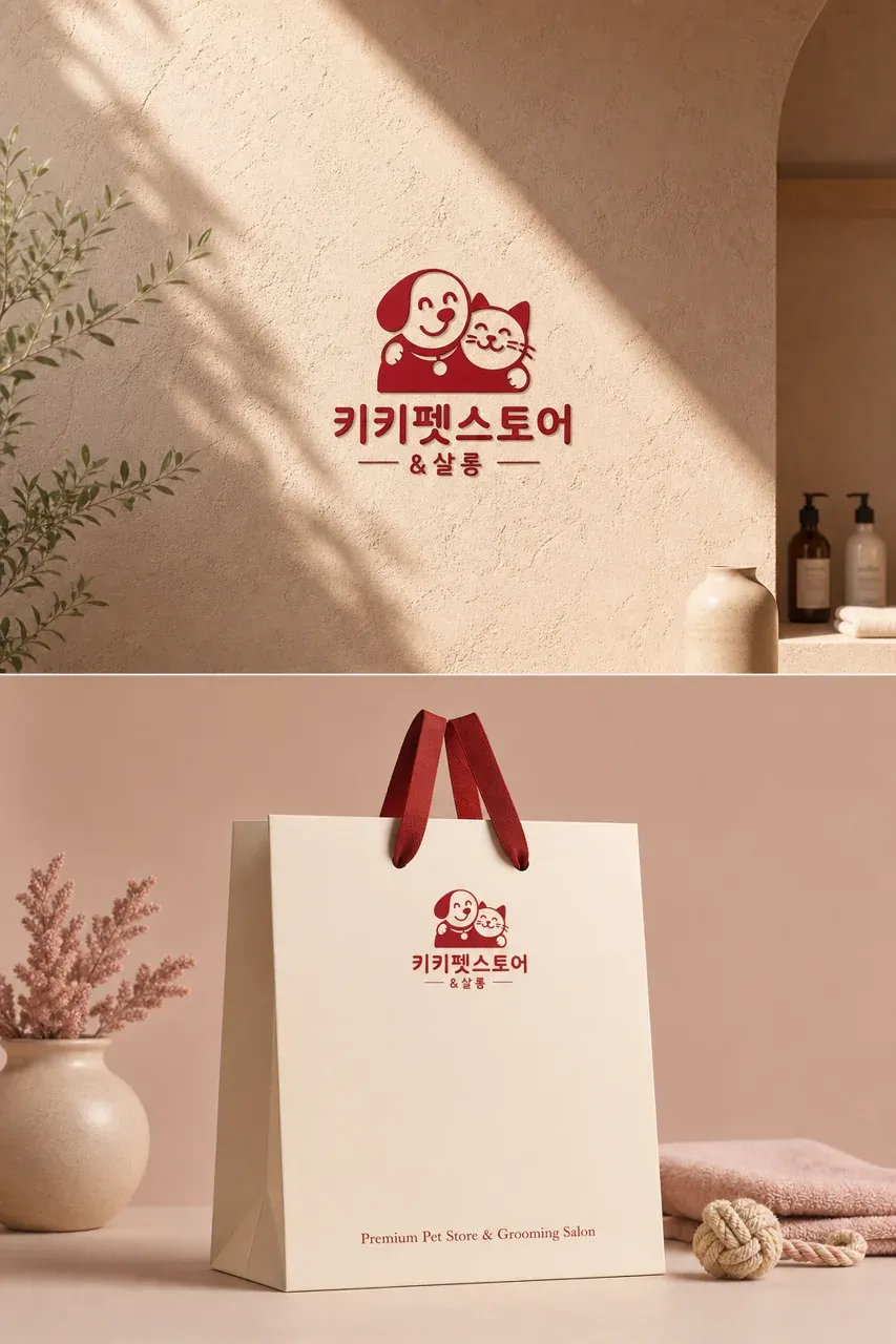 반려동물 로고 디자인 — 따뜻한 동행 친근한 미소의 반려동물 반려동물 브랜드 로고 브랜드 시스템