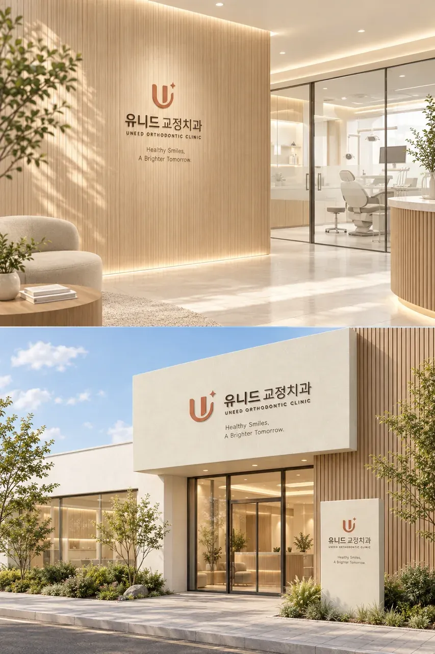 치과 로고 디자인 — 따뜻하고 친근한 조합형 치과 로고 브랜드 시스템