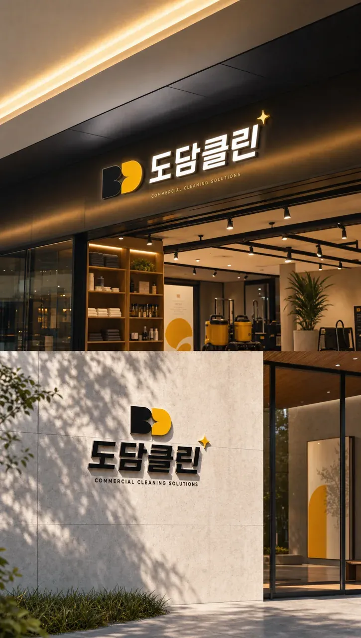 생활·서비스 로고 디자인 — 순결함의 언어 신뢰의 기하 생활 서비스 브랜드 로고 브랜드 시스템