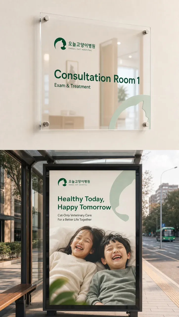 반려동물 로고 디자인 — 고양이의 오늘을 지키는 따뜻한 신뢰 반려동물 브랜드 로고 브랜드 시스템