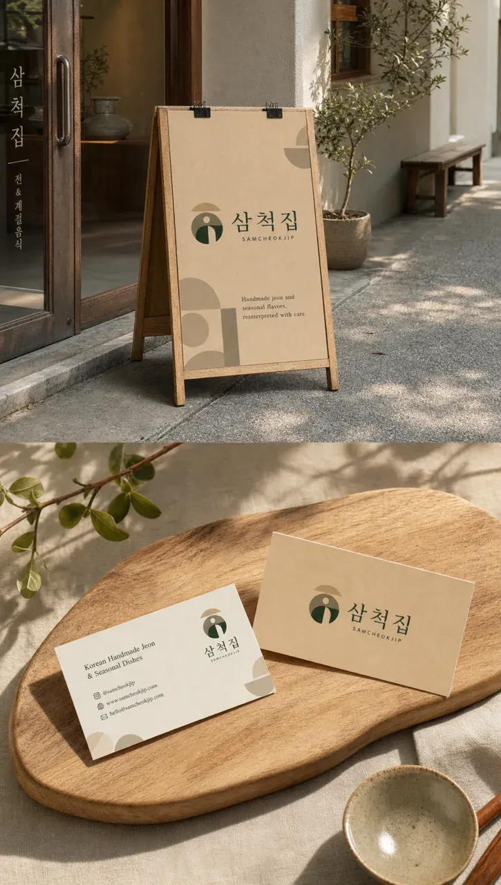 음식점·외식 로고 디자인 — 클래식한 조합형 음식점 로고 브랜드 시스템