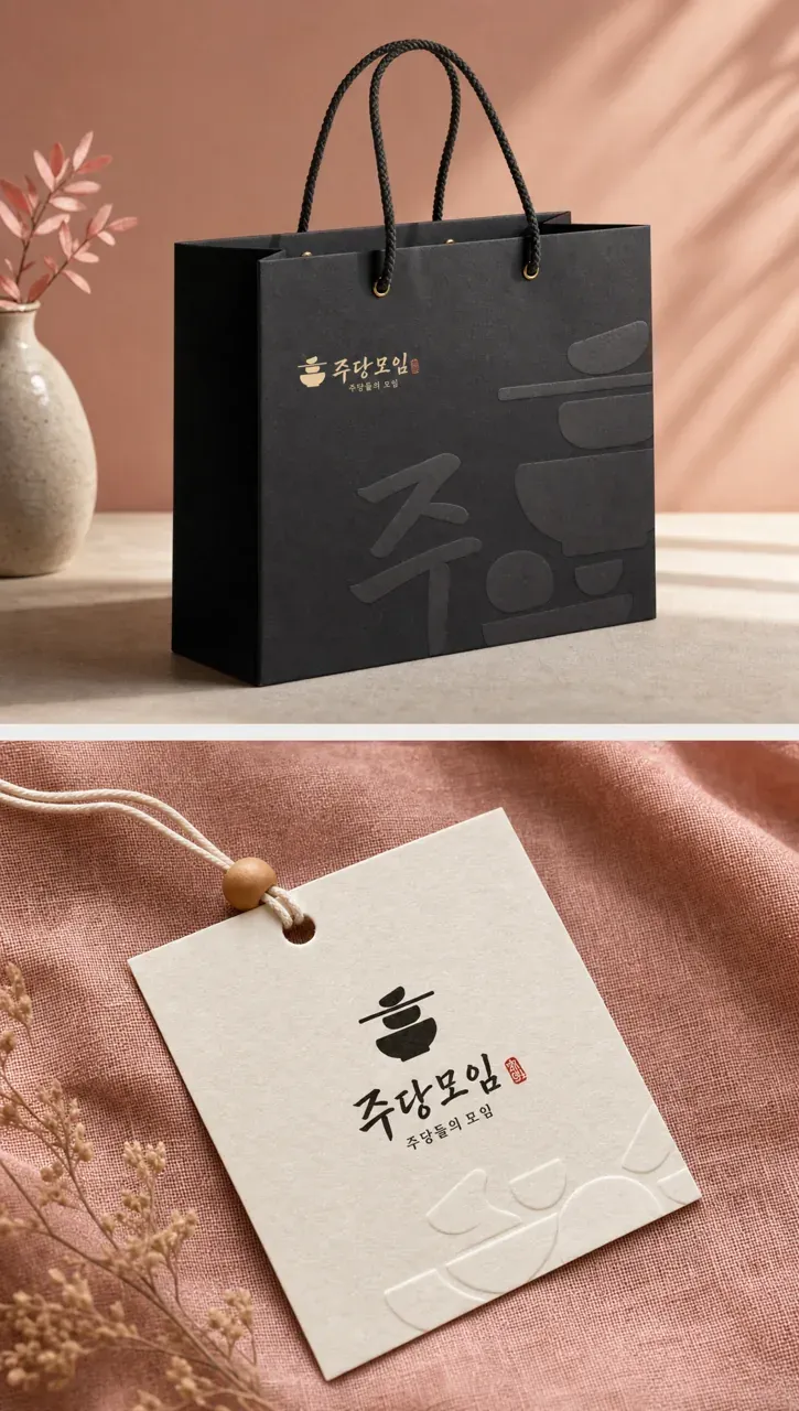 음식점·외식 로고 디자인 — 일상의 모임을 담은 미니멀 음식점 로고 브랜드 시스템
