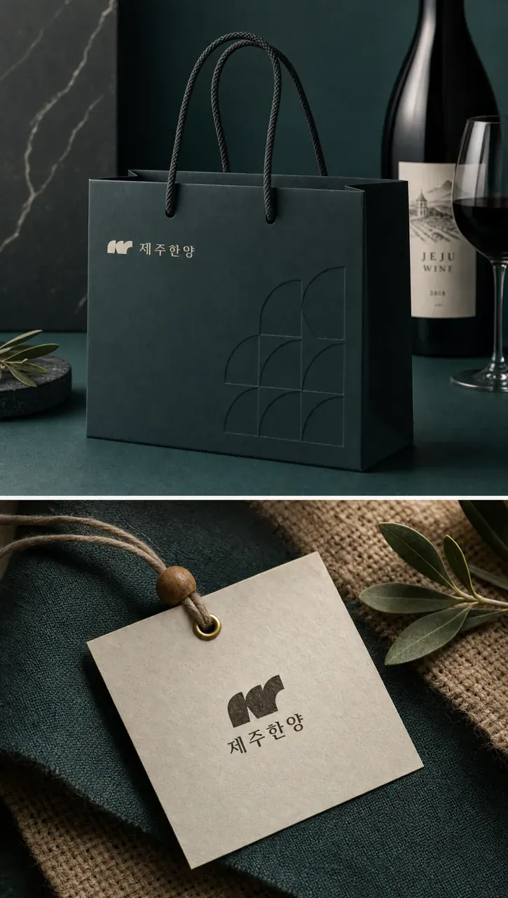 음식점·외식 로고 디자인 — 정제된 검은 선의 모던 심볼 음식점 로고 브랜드 시스템