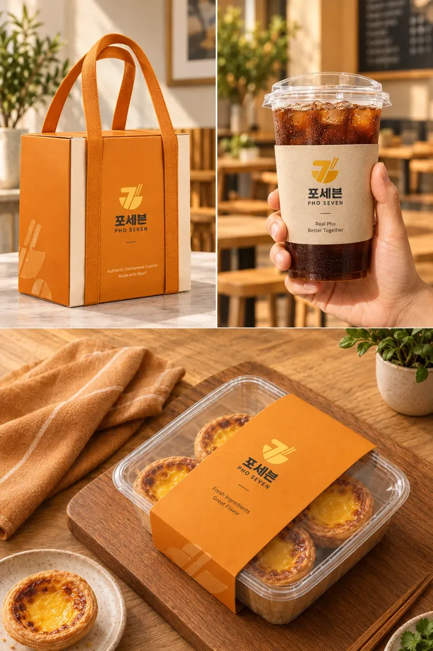 음식점·외식 로고 디자인 — 정성을 담은 숫자 7의 정체 음식점 로고 브랜드 시스템