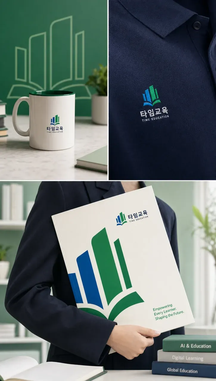 교육·학원 로고 디자인 — 신뢰에 미래를 더하다 학원 로고 브랜드 시스템