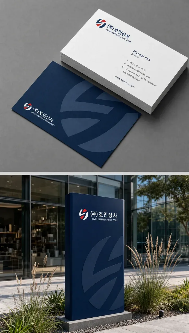 제조·유통 로고 디자인 — 신뢰감 있는 조합형 제조·유통 기업 로고 브랜드 시스템