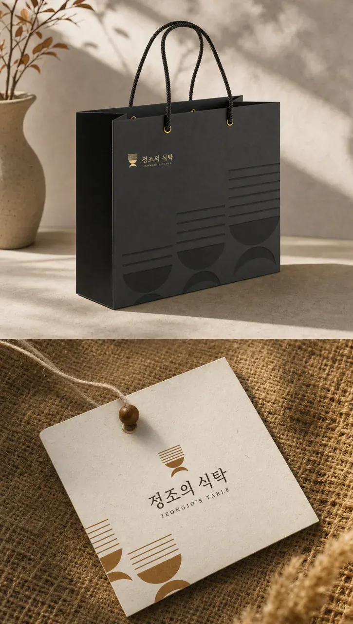 음식점·외식 로고 디자인 — 클래식한 엠블럼 음식점 로고 브랜드 시스템
