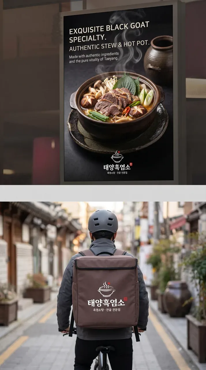 그 외 로고 디자인 — 고객이 한눈에 알아보는 정통 흑염소탕집 브랜드 로고 브랜드 시스템