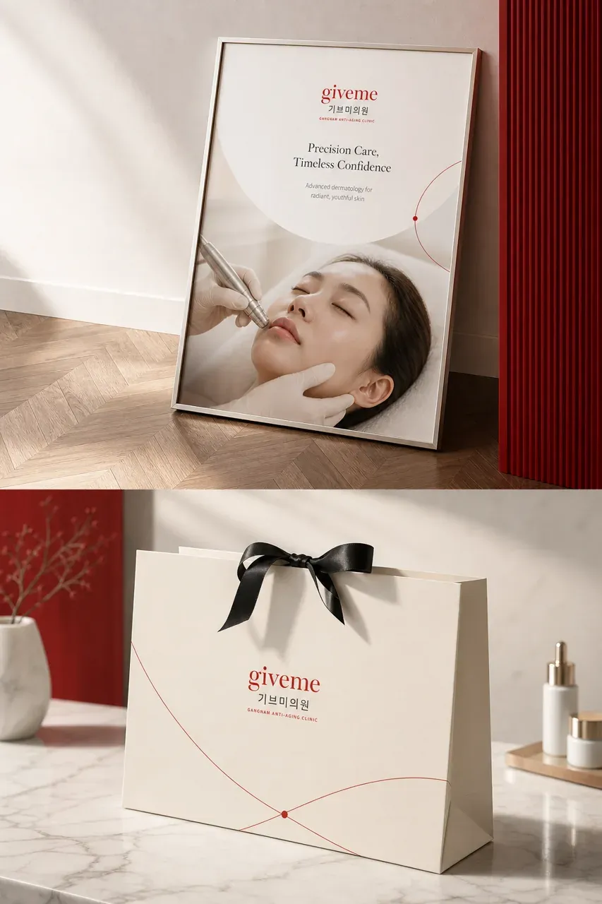 병원·의원 로고 디자인 — 나를 위한 선물같은 진료 병원 로고 브랜드 시스템