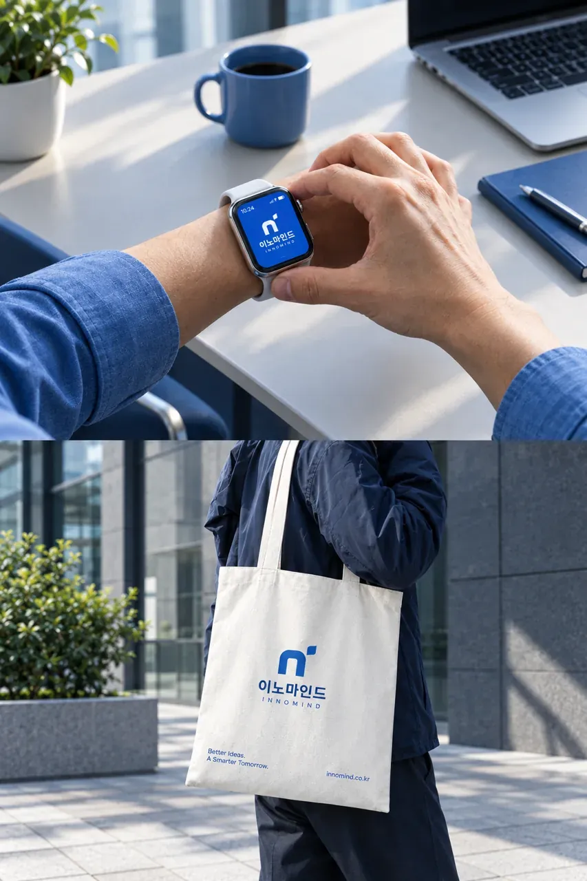 IT·테크 로고 디자인 — 동적 마음 심볼 IT 서비스 로고 브랜드 시스템