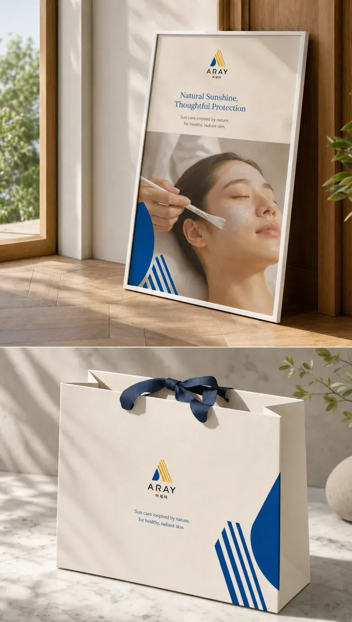 뷰티·미용 로고 디자인 — 모던하고 세련된 조합형 뷰티 브랜드 로고 브랜드 시스템